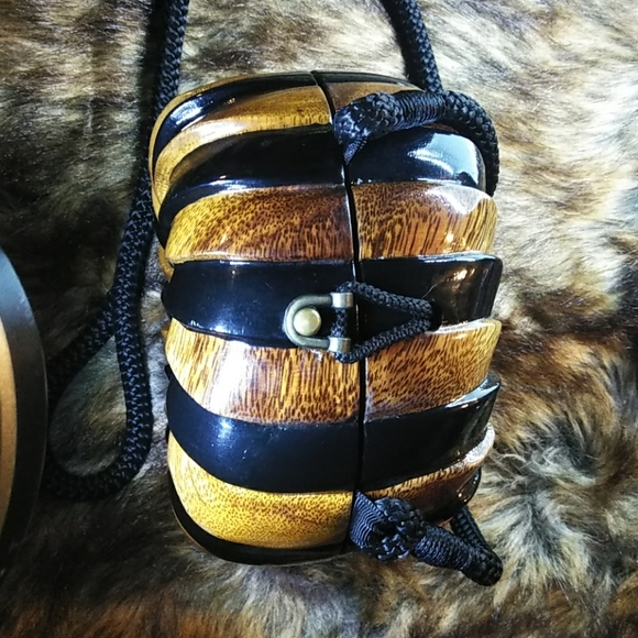 Timmy Woods purse. Black/tan. With black cord stra - Picture 4 of 7